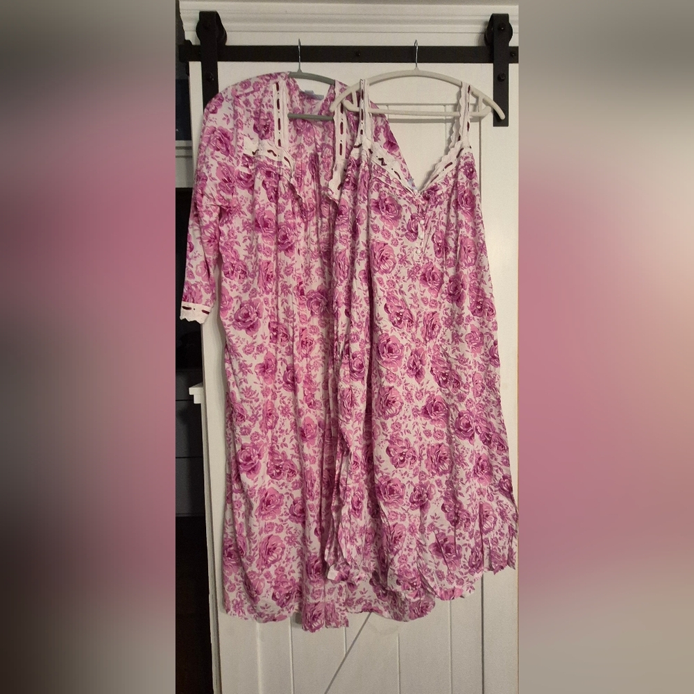 Only Necessities Pink and White Floral Gown